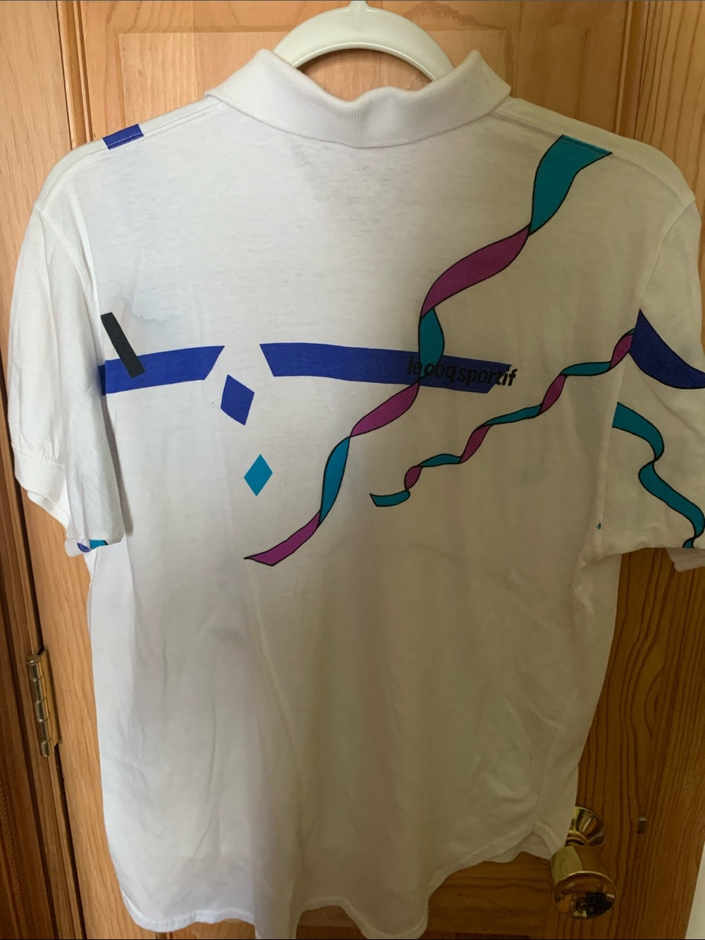 ☁️ Vintage Abstract Le Coq Sportif Polo ☁️ - Picture 6 of 7